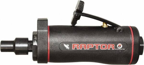 Universal Tool - 1/4" Collet, Straight Handle, Straight Air Die Grinder - 25,000 RPM, Dual Capable Exhaust, 3.5 CFM, 0.4 hp, 90 psi - Exact Tooling
