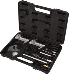 Value Collection - 21 Piece Aluminum Body Air Gun Kit - 1/4 NPT Inlet, 150 Max psi, Aluminum Hose - Exact Tooling
