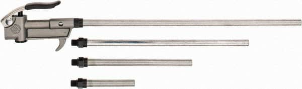 Value Collection - 5 Piece Aluminum Body Air Gun Kit - 1/4 NPT Inlet, 150 Max psi, Aluminum Hose - Exact Tooling