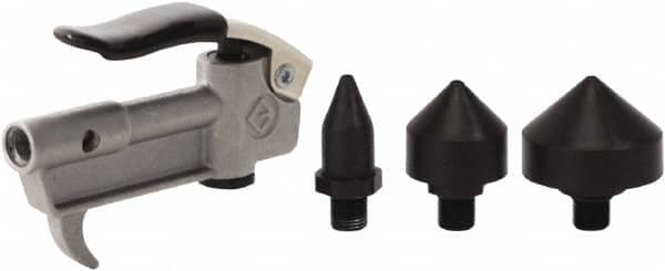 Value Collection - 4 Piece Aluminum Body Air Gun Kit - 1/4 NPT Inlet, 150 Max psi, Aluminum Hose - Exact Tooling