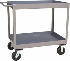 Jamco - 2,400 Lb Capacity, 24" Wide x 30" Long x 36" High Standard Utility Cart - 2 Shelf, Steel, Phenolic Casters - Exact Tooling