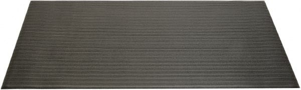 Ability One - 5' Long x 3' Wide, Dry Environment, Anti-Fatigue Matting - Black, Vinyl with Vinyl Sponge Base, Beveled - Exact Tooling