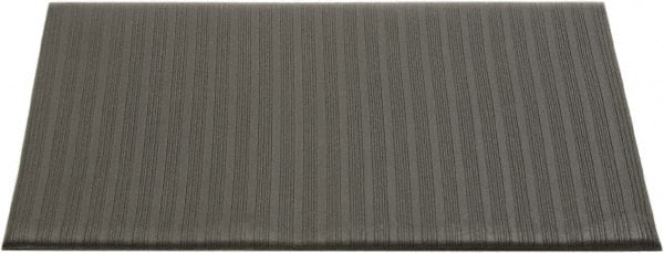 Ability One - 3' Long x 2' Wide, Dry Environment, Anti-Fatigue Matting - Black, Vinyl with Vinyl Sponge Base, Beveled - Exact Tooling