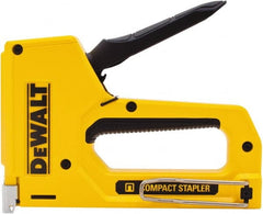 DeWALT - Manual Staple Gun - 1/4, 5/16, 3/8, 1/2" Staples, Yellow & Black, Aluminum - Exact Tooling