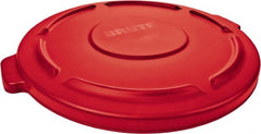 Rubbermaid - Round Lid for Use with 55 Gal Round Trash Cans - Red, Polyethylene, For Brute Trash Cans - Exact Tooling