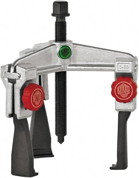 KUKKO - 3 Jaw, 1-7/16" to 4-3/4" Spread, 6 Ton Capacity, Reversible Puller - 3.94" Reach, 7-3/4" Long, For Gears, Bearings, Pulleys, Bushings, Seals - Exact Tooling