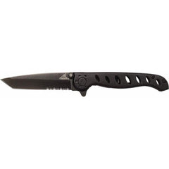 Gerber - 3-1/8" Blade, 7-1/8" OAL, Serrated Tanto Point Folding Knife - Exact Tooling