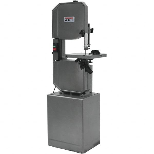 Jet - 13-1/2 Inch Throat Capacity, Step Pulley Vertical Bandsaw - 3300 (Wood), 39, 57, 78, 107, 142, 196, 278 (Metal) SFPM, 1 HP, Single Phase - Exact Tooling