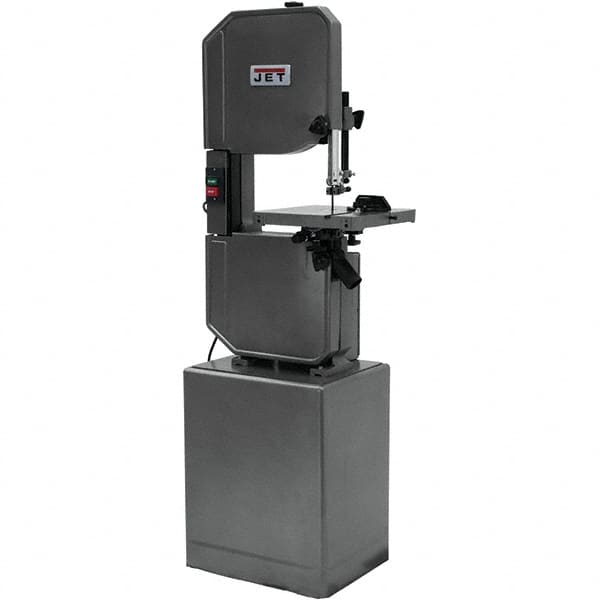 Jet - 13-1/2 Inch Throat Capacity, Step Pulley Vertical Bandsaw - 3300 (Wood), 39, 57, 78, 107, 142, 196, 278 (Metal) SFPM, 1 HP, Three Phase - Exact Tooling