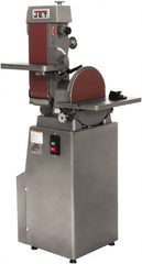 Jet - 48 Inch Long x 6 Inch Wide Belt, 12 Inch Diameter, Vertical Combination Sanding Machine - 2,850 Ft./min Belt Speed, 1-1/2 HP, Single Phase - Exact Tooling