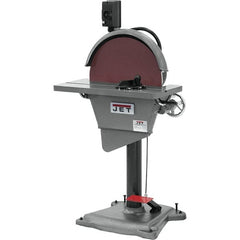 Jet - 20 Inch Diameter, 1,725 RPM, 3 Phase Disc Sanding Machine - 27-1/2 Inch Long x 10-1/2 Inch Wide, 30 Inch Overall Length x 53 Inch Overall Height - Exact Tooling