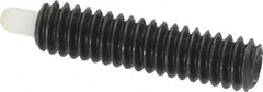 Vlier - 1/4-20, 1" Thread Length, 3/16" Plunger Projection, Steel Threaded Spring Plunger - 0.116 - 0.118" Max Plunger Diam, 1" Plunger Length, 3 Lb Init End Force, 13 Lb Final End Force - Exact Tooling