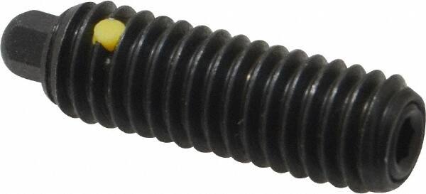 Vlier - 3/8-16, 1-1/8" Thread Length, 3/16" Plunger Projection, Steel Threaded Spring Plunger - 3/16 (Hex)" Max Plunger Diam, 1-1/8" Plunger Length, 2.8 Lb Init End Force, 7.2 Lb Final End Force, 3/16" Hex - Exact Tooling