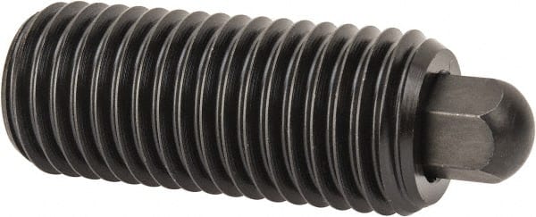 Vlier - 1-8, 2-13/32" Thread Length, 1/2" Plunger Projection, Steel Threaded Spring Plunger - 1/2 (Hex)" Max Plunger Diam, 2-13/32" Plunger Length, 16 Lb Init End Force, 68 Lb Final End Force, 1/2" Hex - Exact Tooling