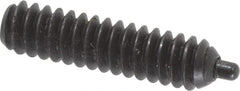 Vlier - 6-32, 17/32" Thread Length, 1/16" Plunger Projection, Steel Threaded Spring Plunger - 0.044 - 0.045" Max Plunger Diam, 17/32" Plunger Length, 0.5 Lb Init End Force, 1.5 Lb Final End Force, 0.063" Hex - Exact Tooling