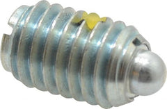 Vlier - 1/2-13, 3/4" Thread Length, 0.151" Plunger Projection, Steel Threaded Spring Plunger - 1/4" Max Plunger Diam, 0.75" Plunger Length, 1.75 Lb Init End Force, 5.5 Lb Final End Force - Exact Tooling