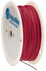 Alpha Wire - 22 AWG, 1 Strand, 305 m OAL, Tinned Copper Hook Up Wire - Red PVC Jacket, 0.057" Diam - Exact Tooling