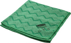 Rubbermaid - Dry Microfiber Wipes - 16" x 16" Sheet Size, Green - Exact Tooling