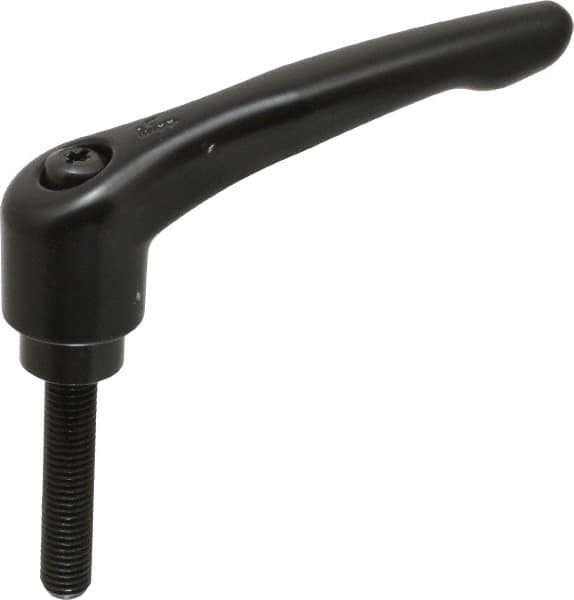 KIPP - M12 x 1.75, 31mm Hub Diam, Zinc Die Cast (Steel Components) Metric Threaded Stud Adjustable Clamping Lever - 60mm Stud Length, 126mm OAL, 73mm High - Exact Tooling