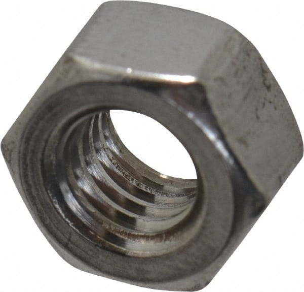 Value Collection - M6x1.00 Metric Coarse Stainless Steel Right Hand Heavy Hex Nut - 10mm Across Flats, 6mm High, Uncoated - Exact Tooling