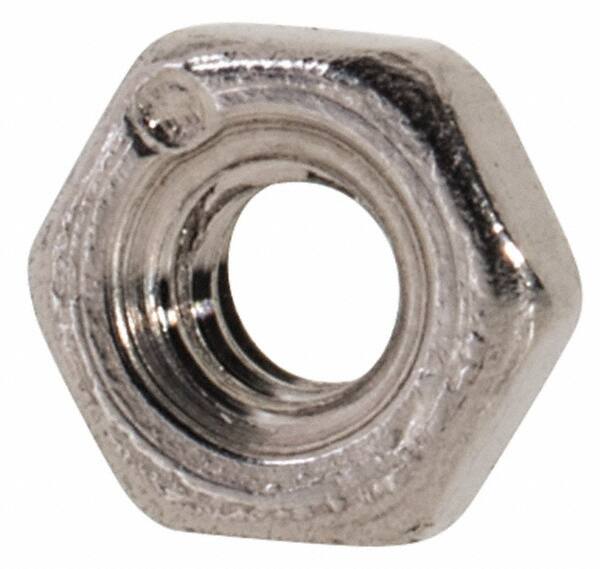 Value Collection - M2x0.40 Metric Coarse Stainless Steel Right Hand Hex Nut - 4mm Across Flats, 1.6mm High, Uncoated - Exact Tooling
