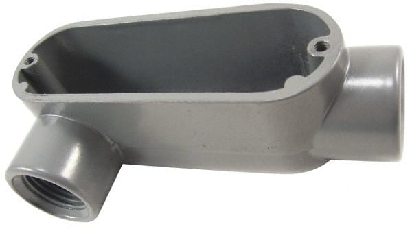Thomas & Betts - LR Body, 1" Trade, IMC, Rigid Aluminum Conduit Body - Oval, 4-7/8" OAL, 11.8 cc Capacity, Gray - Exact Tooling