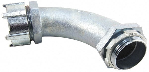 Thomas & Betts - 2-1/2" Trade, Malleable Iron Threaded Angled Liquidtight Conduit Connector - Noninsulated - Exact Tooling
