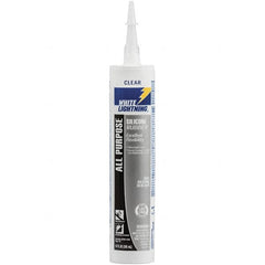 White Lightning - 10 oz Cartridge Clear RTV Silicone Joint Sealant - -80 to 400°F Operating Temp, 30 min Tack Free Dry Time, 24 hr Full Cure Time - Exact Tooling