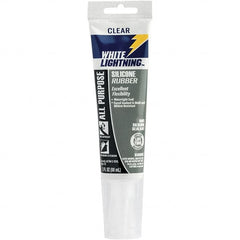 White Lightning - 3 oz Cartridge Clear RTV Silicone Joint Sealant - -80 to 400°F Operating Temp, 30 min Tack Free Dry Time, 24 hr Full Cure Time - Exact Tooling