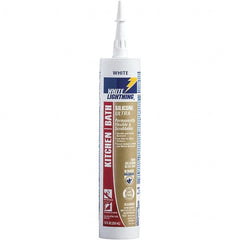 White Lightning - 10 oz Cartridge White RTV Silicone Caulk - 150°F Max Operating Temp - Exact Tooling