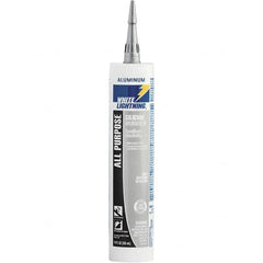 White Lightning - 10 oz Cartridge Silver RTV Silicone Joint Sealant - -80 to 400°F Operating Temp, 30 min Tack Free Dry Time, 24 hr Full Cure Time - Exact Tooling