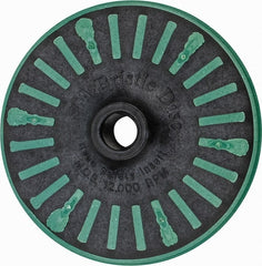 3M - 4-1/2" 50 Grit Ceramic Straight Disc Brush - Coarse Grade, Threaded Hole Connector, 3/4" Trim Length, 5/8-11 Threaded Arbor Hole - Exact Tooling