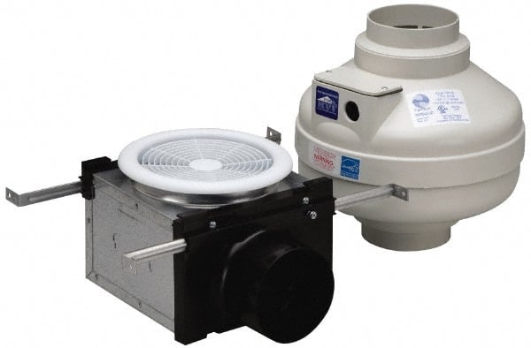 Fantech - 4" Blade, Direct Drive, 0.027 hp, 100 CFM, Totally Enclosed Exhaust Fan - 5-5/16" Opening Height x 7-3/16" Opening Width, 7-3/16" Deep, 5/16" Projection, 115 Volt, Single Phase - Exact Tooling