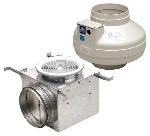 Fantech - 6" Blade, Direct Drive, 0.082 hp, 190 CFM, Totally Enclosed Exhaust Fan - 6" Opening Height x 8" Opening Width, 8" Deep, 5/16" Projection, 115 Volt, Single Phase - Exact Tooling