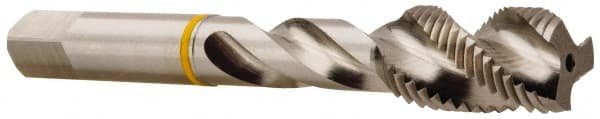 Accupro - #4-40 2 Flute Modified Bottoming Spiral Flute Tap - Vanadium High Speed Steel, Bright Finish, 1-7/8" OAL, Right Hand Flute, Right Hand Thread, H5 - Exact Tooling