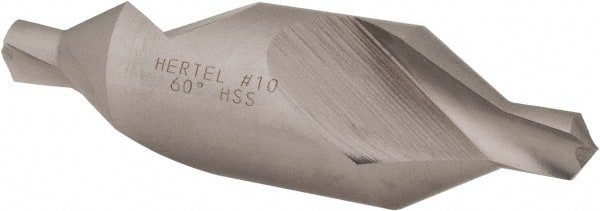 Hertel - #10 Plain Cut 60° Incl Angle High Speed Steel Combo Drill & Countersink - Exact Tooling