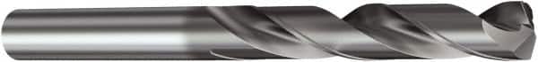 Sandvik Coromant - 9.6mm 140° Solid Carbide Jobber Drill - TiAlN Finish, Right Hand Cut, Cylindrical Shank, 103mm OAL - Exact Tooling
