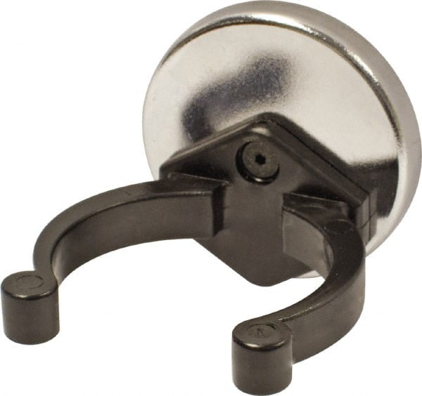 Mag-Mate - 38 Lb Max Pull Force, 5/16" Overall Height, 2.03" Diam, Ceramic Cup Magnet - Clamp Style, 2-1/8" Clamp Opening, Chrome Plated - Exact Tooling