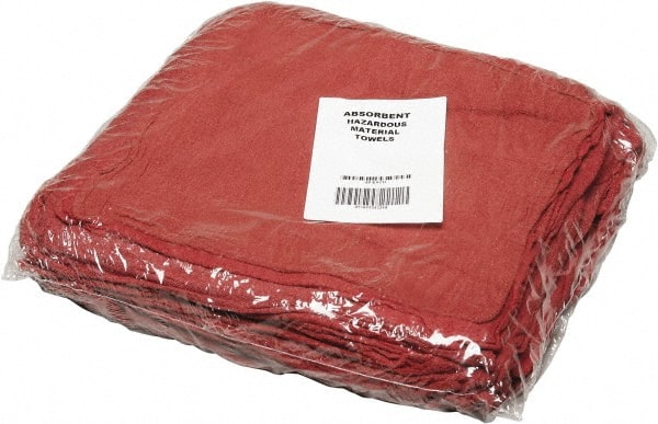 Ability One - Reclaimed Cotton Shop Towel Rag - Low Lint, Red, 13-1/2 x 15-1/2" - Exact Tooling