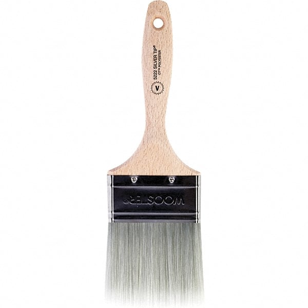 Wooster Brush - 3" Flat Synthetic Varnish Brush - 2-15/16" Bristle Length, 5.81" Wood Beavertail Handle - Exact Tooling