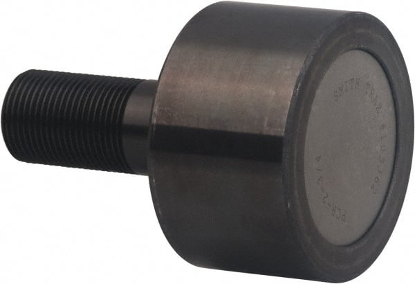Accurate Bushing - 32mm Roller Diam x 22mm Width, 12mm Stud Diam x 25mm Length, Plain Stud Load Runner - Carbon Steel, 14mm Thread Length, M12 x 1.5 Thread, 47mm OAL, 6,000 N Dynamic Cap, 2,680 N Static Cap - Exact Tooling