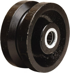 Hamilton - 4 Inch Diameter x 2 Inch Wide, Cast Iron Caster Wheel - 800 Lb. Capacity, 2-3/16 Inch Hub Length, 5/8 Inch Axle Diameter, Straight Roller Bearing - Exact Tooling