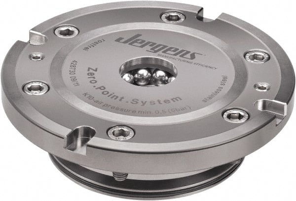 Jergens - ZPS Pneumatic Indexing CNC Quick Change Clamping Module - 1 Module Center, M32 Top Mount, 55 kN Retention Force, 4.5 bar (66 Lb/Sq In) Unlocking Pressure, 0.005mm Repeatability - Exact Tooling