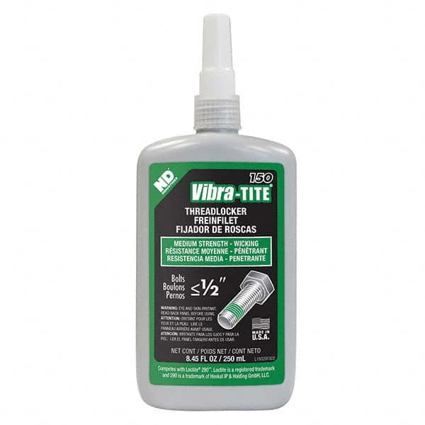 Vibra-Tite - 250 mL Bottle, Green, Medium Strength - Wicking Grade Threadlocker - Exact Tooling