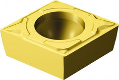 Sandvik Coromant - CCMT32.52 MF Grade 2015 Carbide Turning Insert - TiCN/AI2O3/TiN Finish, 80° Diamond, 3/8" Inscr Circle, 5/32" Thick, 1/32" Corner Radius - Exact Tooling