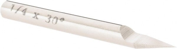Value Collection - 1/4" Shank Diam, 3" OAL, 1/4" Cut Diam, Engraving Cutter - 0.466" LOC, Uncoated - Exact Tooling