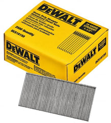 DeWALT - 16 Gauge 1-1/2" Long Finishing Nails for Power Nailers - Grade 2 Steel, Galvanized Finish, Straight Stick Collation - Exact Tooling