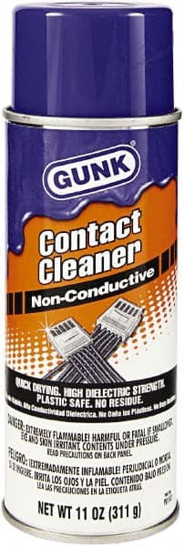 Gunk - 11 Ounce Aerosol Contact Cleaner - 24.8°F Flash Point, Flammable - Exact Tooling