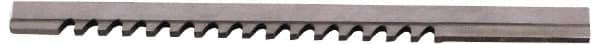 Value Collection - 2mm Keyway Width, Style A, Keyway Broach - High Speed Steel, Bright Finish, 1/8" Broach Body Width, 13/64" to 1-1/8" LOC, 5" OAL - Exact Tooling
