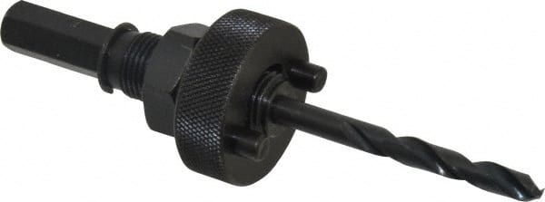 Lenox - 1-1/4 to 6" Tool Diam Compatibility, Straight Shank, Carbon Steel Integral Pilot Drill, Hole Cutting Tool Arbor - 33/64" Min Chuck, Hex Shank Cross Section, Quick-Change Attachment, For Hole Saws 2L - Exact Tooling